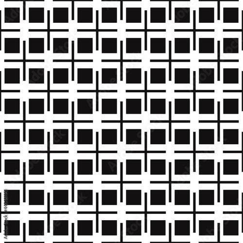 Squares and crosses of black color. Vector minimal wallpaper.