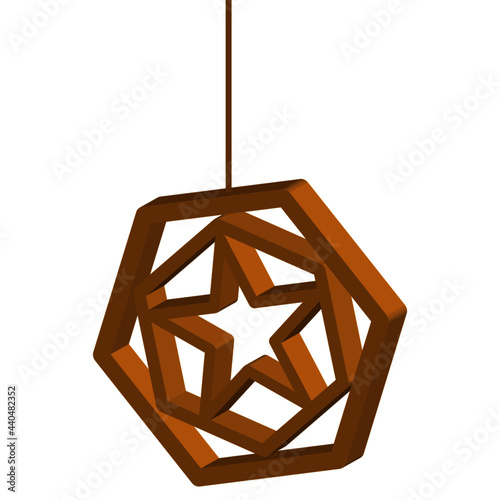 3d decoration wood element