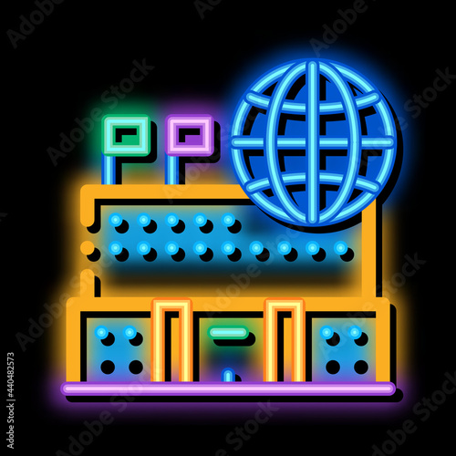 different countries to visit neon light sign vector. Glowing bright icon different countries to visit sign. transparent symbol illustration