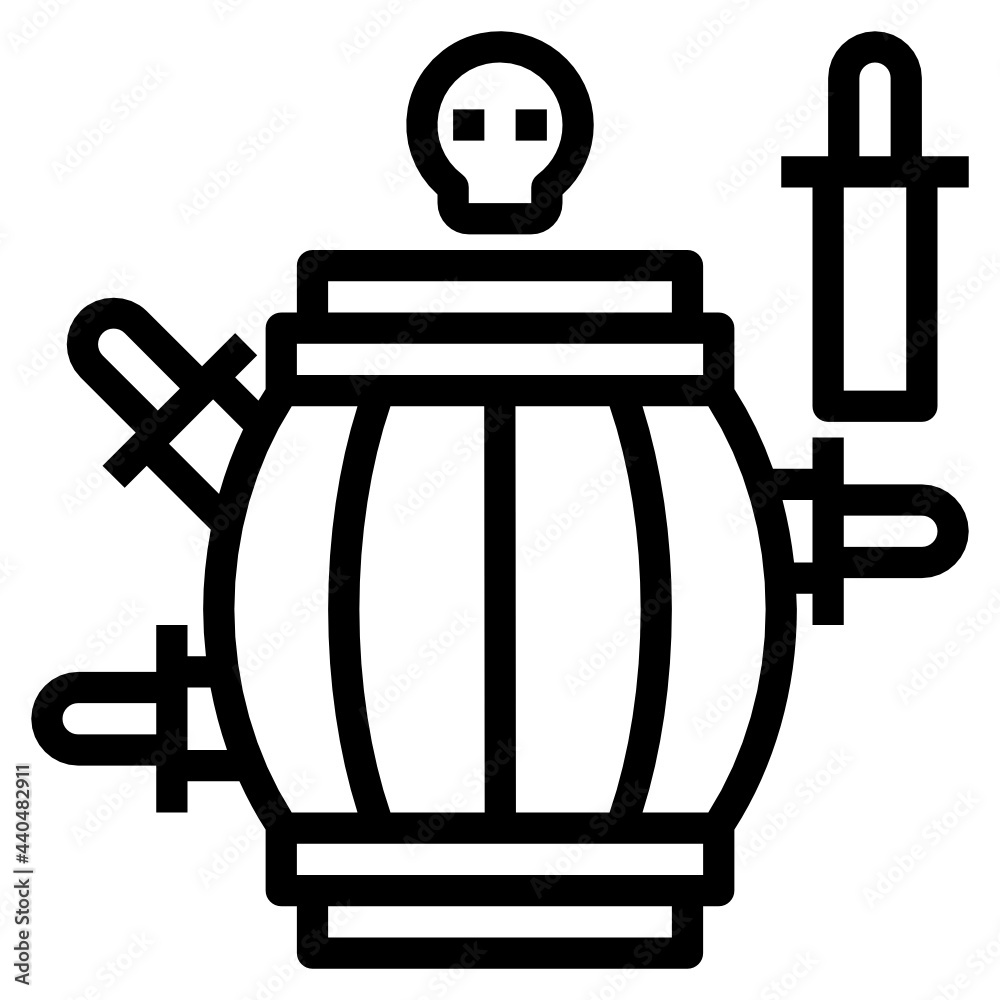 Pirate Barrel Game line icon Pirate Barrel Game line icon