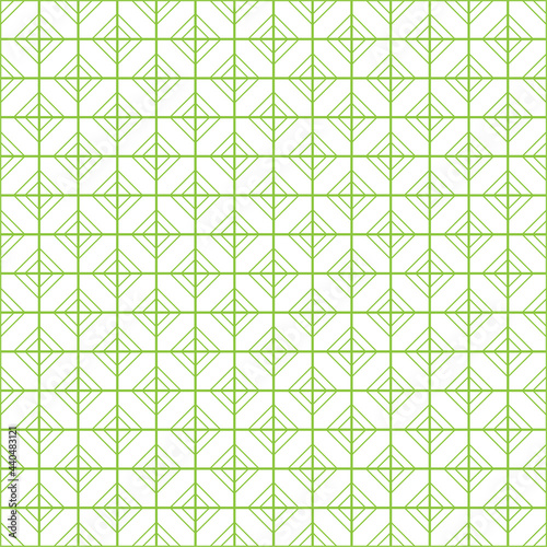Green seamless pattern on white background, background made with lines and shapes, design for wallpaper, fill, card, banner