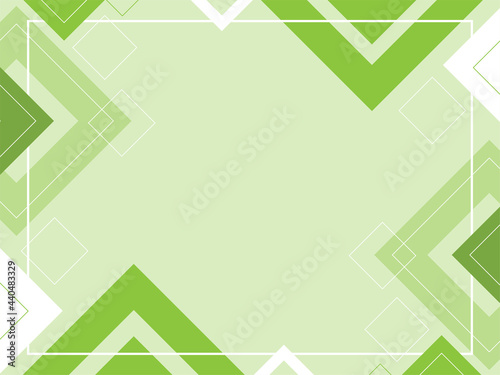 Abstract geometric background made from triangles and squares. Green pattern made from shapes, template with copy space, green and white colors, modern layout, place for text