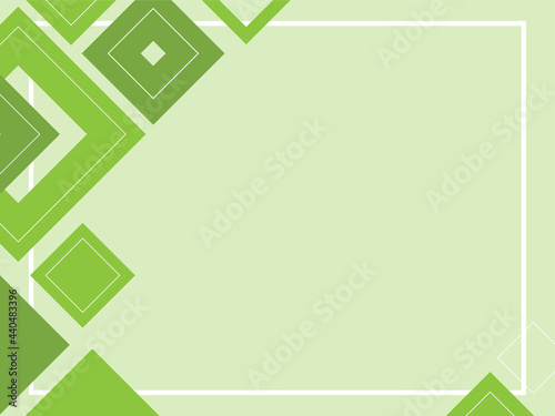 Abstract geometric background made from triangles and squares. Green pattern made from shapes, template with copy space, green and white colors, modern layout, place for text