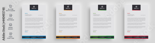 letterhead flyer corporate modern official abstract minimal informative colorful newsletter magazine poster template with logo