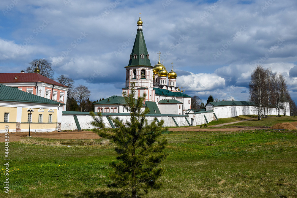 Photo of the monastery on a sunny spring day