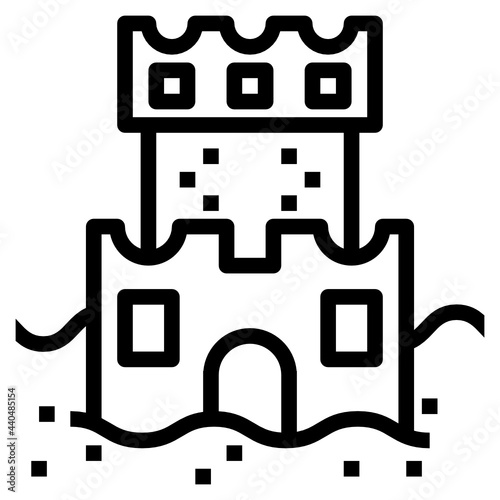 sand castle line icon