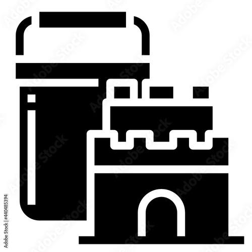 sand castle glyph icon