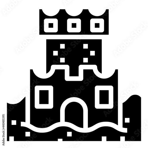 sand castle glyph icon