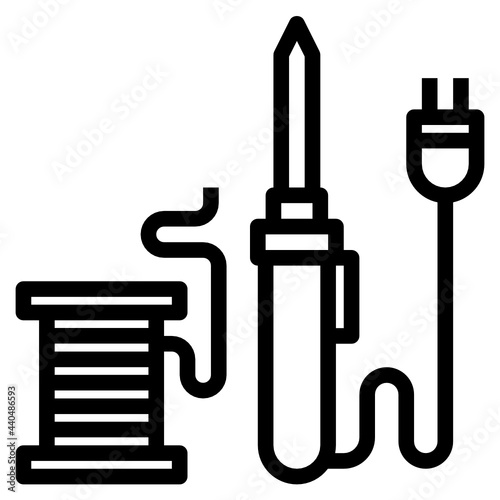 soldering iron kit line icon