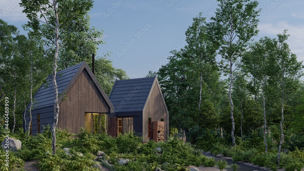 wooden house in the forest wooden house in the forest