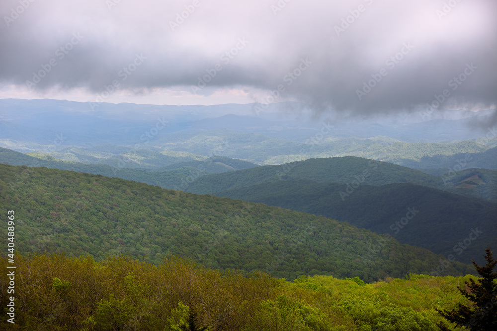 Appalachian Mountains in Virginia, view from Whitetop Mountain. Appalachian Mountains in Virginia, view from Whitetop Mountain.