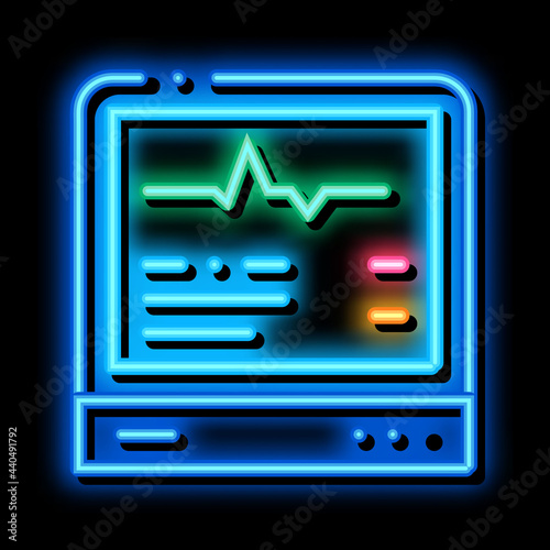 patient chart card neon light sign vector. Glowing bright icon patient chart card sign. transparent symbol illustration