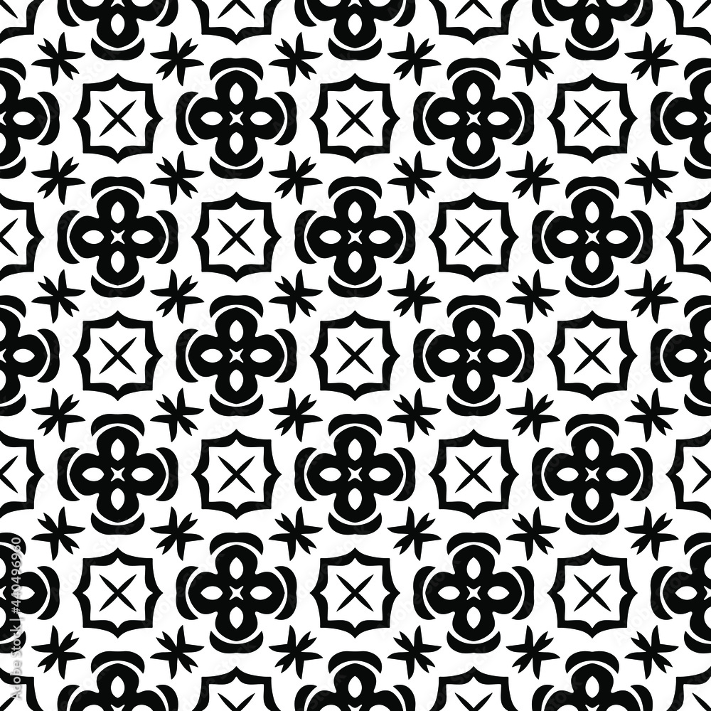 Vector geometric pattern. Repeating elements stylish background abstract ornament for wallpapers and backgrounds. Black and white colors.
Vector geometric pattern. Repeating elements stylish background abstract ornament for wallpapers and backgrounds. Black and white colors.