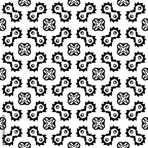  Vector geometric pattern. Repeating elements stylish background abstract ornament for wallpapers and backgrounds. Black and white colors.