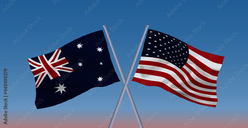アメリカとオーストラリアの旗