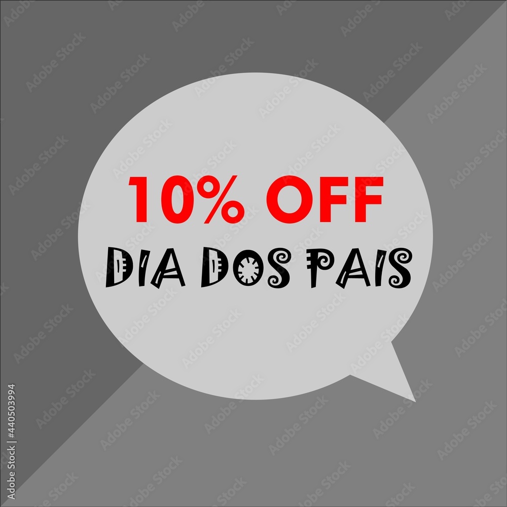 10% off Father's Day fixed on a balloon under a triangle and square 10% off Father's Day fixed on a balloon under a triangle and square