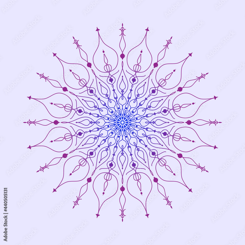abstract fractal Mandala flower petal circle pattern in light color