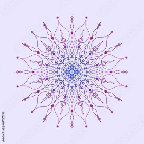 abstract fractal Mandala flower petal circle pattern in light color