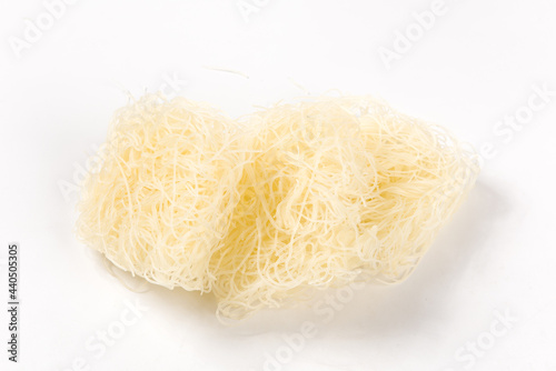 died rice noodles isolated on white background