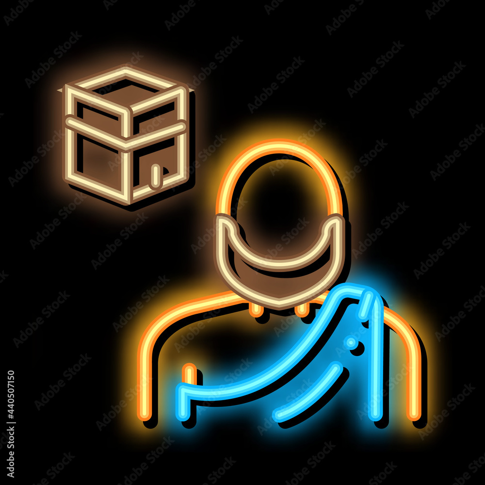 muslim pilgrim neon light sign vector. Glowing bright icon muslim pilgrim sign. transparent symbol illustration muslim pilgrim neon light sign vector. Glowing bright icon muslim pilgrim sign. transparent symbol illustration