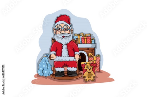 marry Christmas santa clause stay at home vector