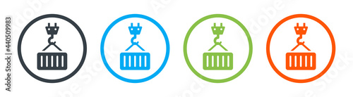 Cargo container shipment icon set. Vector illustration