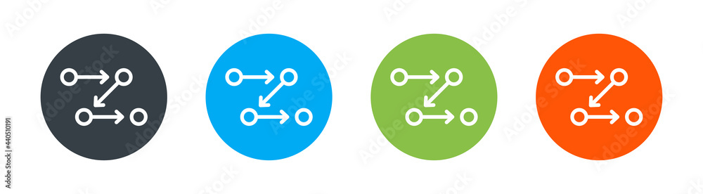 Method or process system icon round design. Work flow concept Method or process system icon round design. Work flow concept