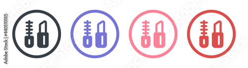 Lipstick and mascara icon vector illustration. Cosmetics beauty for makeup concept