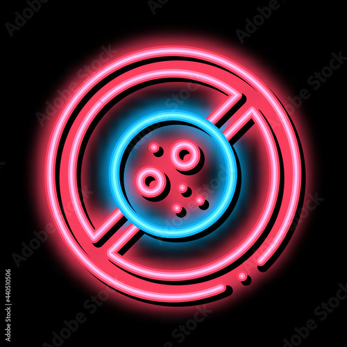 dermatitis prohibition neon light sign vector. Glowing bright icon dermatitis prohibition sign. transparent symbol illustration