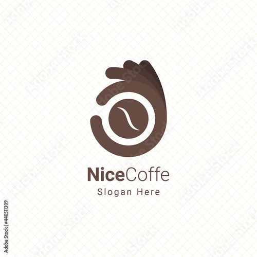 nice coffee hand logo vector graphic design