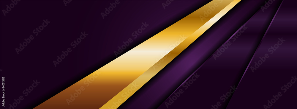 Luxury Abstract Purple Background Design Combined with Golden Element.