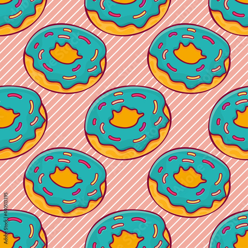 donut food seamless pattern vector illustration