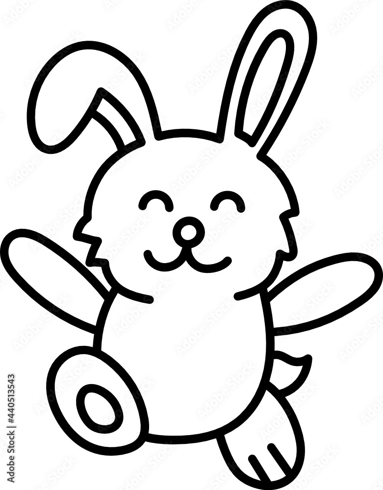 Fototapeta premium rabbit doodle icon