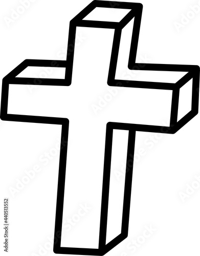 christian cross doodle icon