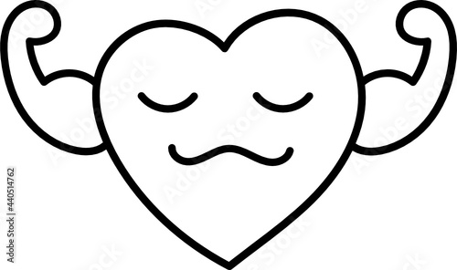 strong heart doodle icon