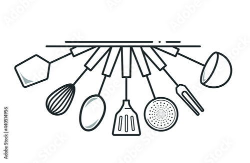 Various cutlery icon for kitchen logo