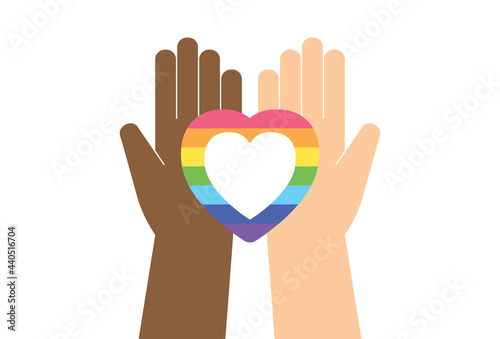 LGBT equality and rainbow heart symbol