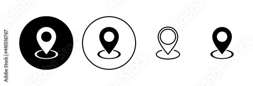 Pin icon set. Location icon vector. destination icon. map pin