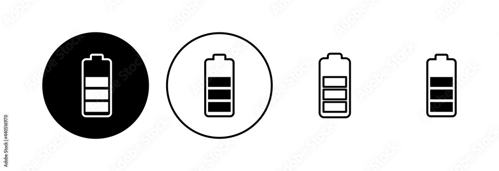 Battery icon set. battery charge level. battery Charging icon Battery icon set. battery charge level. battery Charging icon