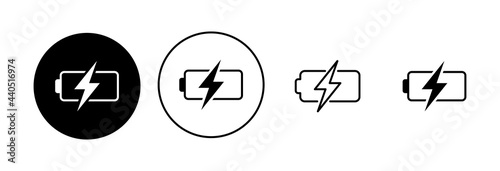 Battery icon set. battery charge level. battery Charging icon