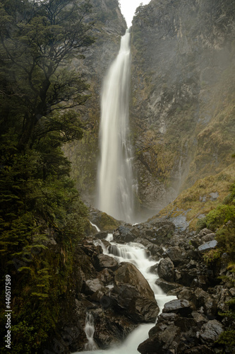 The Devil's Punchbowl waterfall in Arthur's Pass National Park