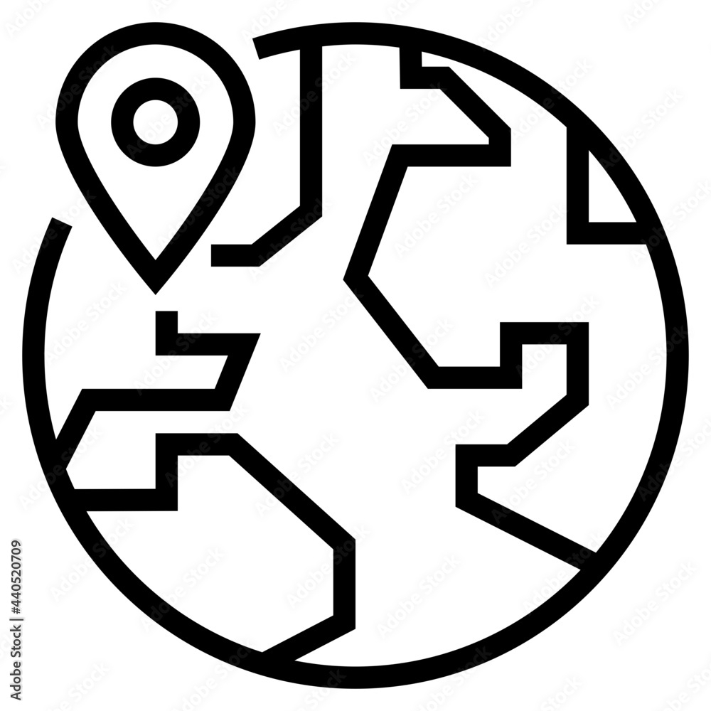World lacation outline style icon World lacation outline style icon