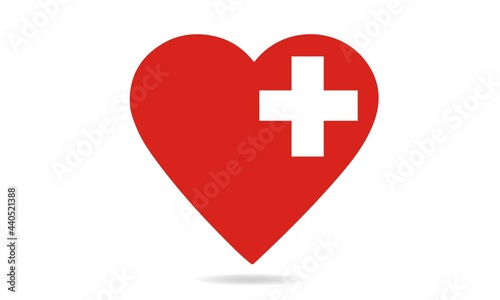 CPR logo. Medical resuscitation In an emergency. Vector clipart medical signs red, icon image isolated on white background design illustration 