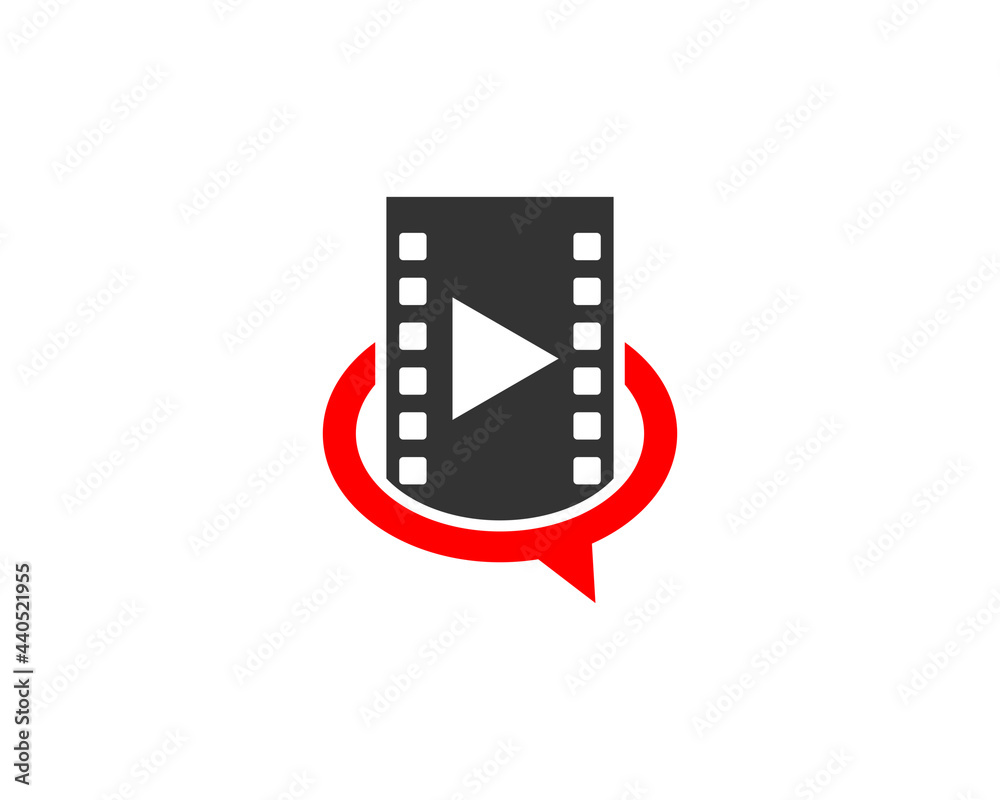 Reel movie inside the bubble chat logo Reel movie inside the bubble chat logo