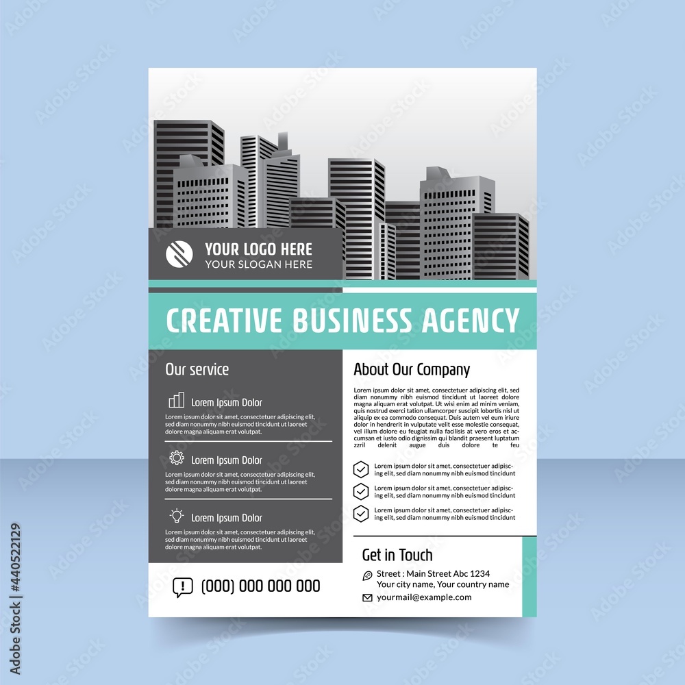elegant tosca creative business agency flyer design template elegant tosca creative business agency flyer design template