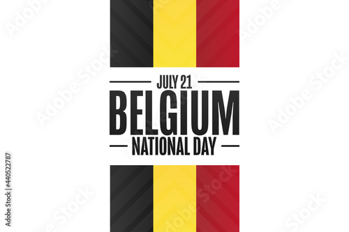 Happy Belgium National Day. July 21. Holiday concept. Template for background, banner, card, poster with text inscription. Vector EPS10 illustration.