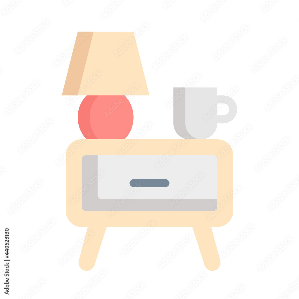 Fototapeta premium Nightstand flat icon
