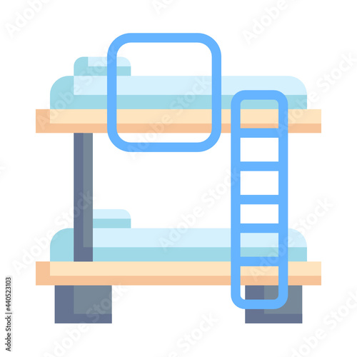 bunk bed flat icon