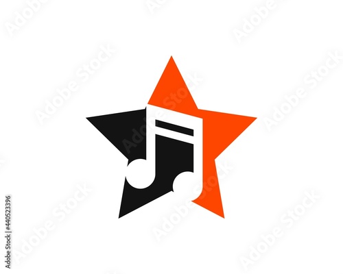 Simple star shape with music note inside
