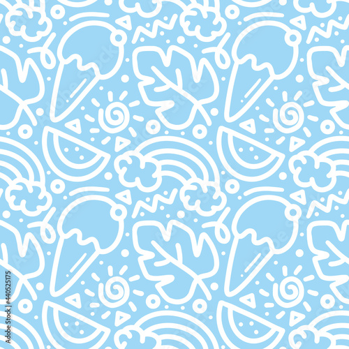 doodle set spring day hand drawing